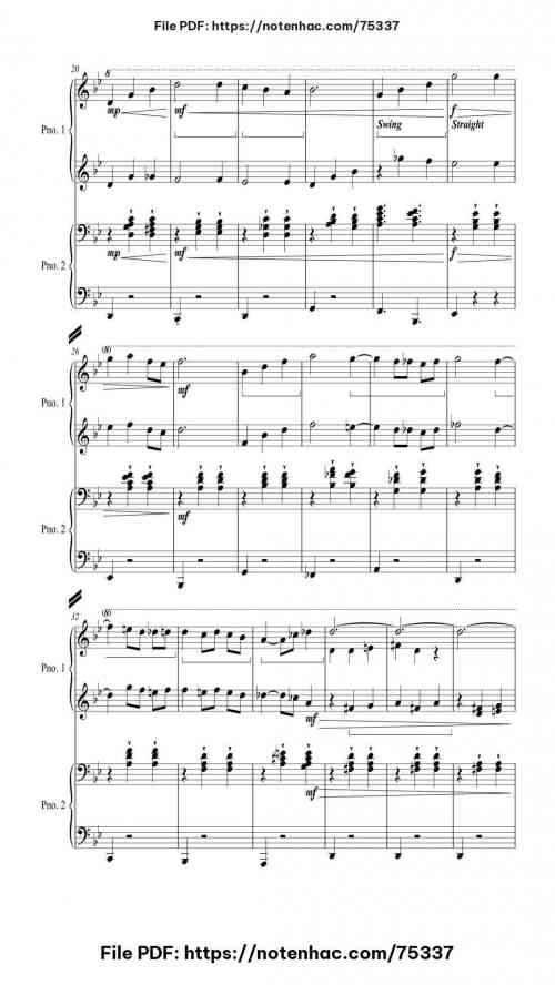 Howl's Moving Castle Theme for Two Pianos by Joe Hisaishi Level Advanced 8 Howl's Moving Castle Theme for Two Pianos piano sheet music free pdf