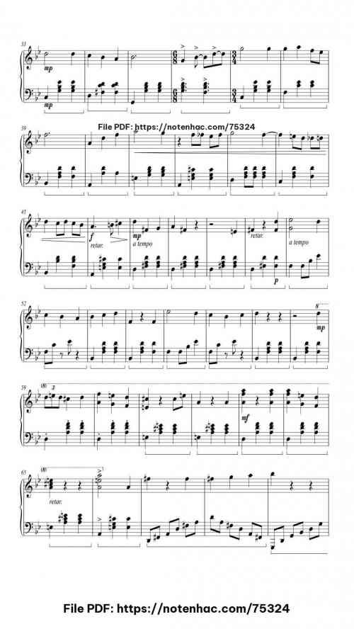 Howl's Moving Castle Theme piano sheet music free pdf
