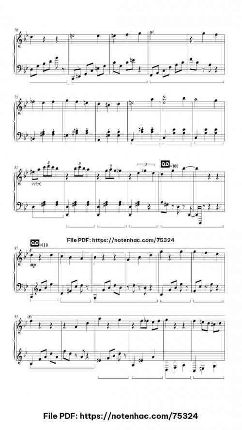 Howl's Moving Castle Theme piano sheet music free pdf