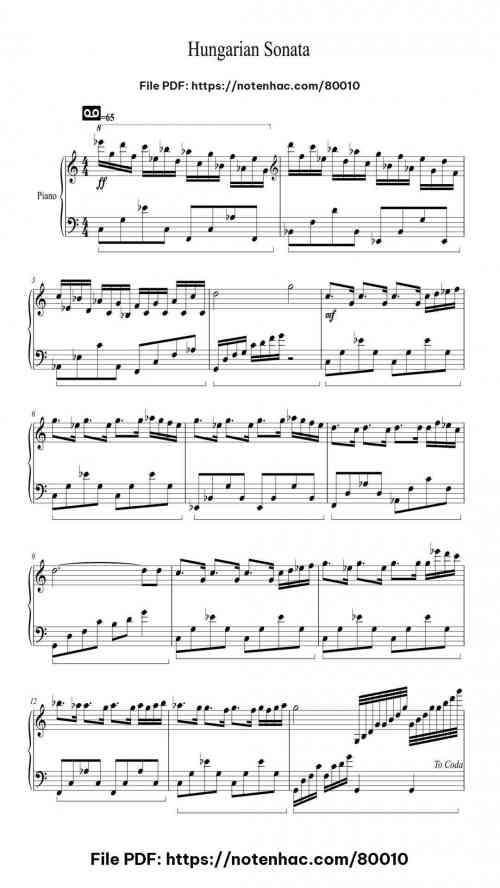 Hungarian Sonata by Richard Clayderman Level Intermediate 19 Hungarian Sonata by Richard Clayderman Level Intermediate