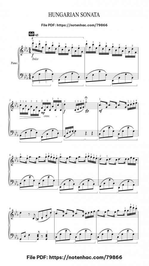 HUNGARIAN SONATA by Richard Clayderman Level Intermediate 20 HUNGARIAN SONATA by Richard Clayderman Level Intermediate