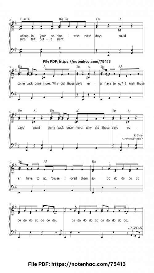 I Wish piano sheet music free pdf