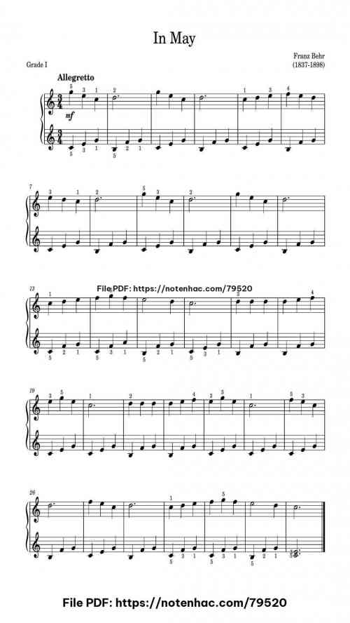 In May with Finger's Number by Franz Behr Level Beginner