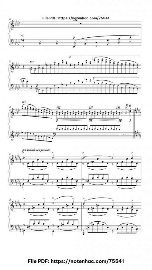 Liebestraum No. 3 in A♭ Major, S. 541 piano sheet music free pdf