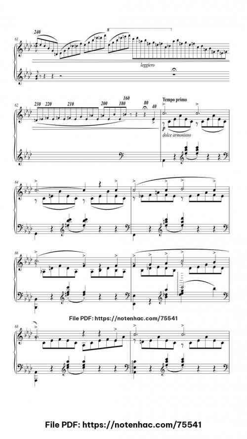 Liebestraum No. 3 in A♭ Major, S. 541 piano sheet music free pdf