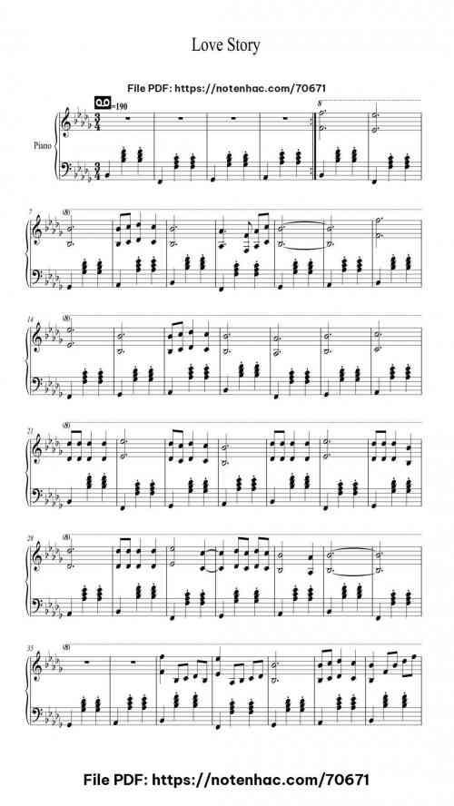 Love Story piano sheet music free pdf