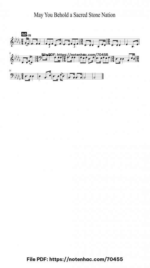 May You Behold a Sacred Stone Nation piano sheet music free pdf