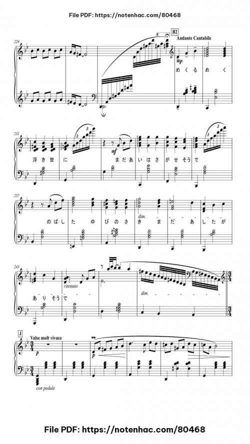 Merry Go Round of Life piano sheet music free pdf