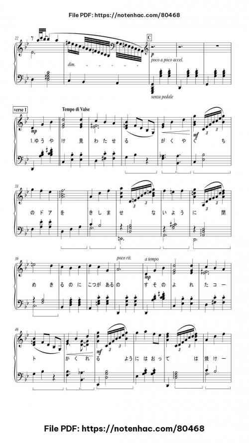 Merry Go Round of Life piano sheet music free pdf