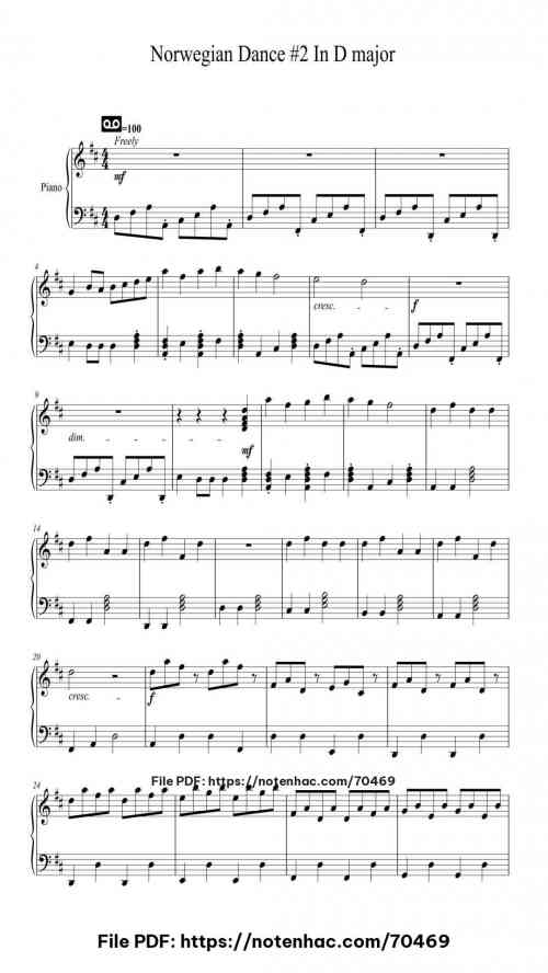 norwegian dance no 2 in d major op 35