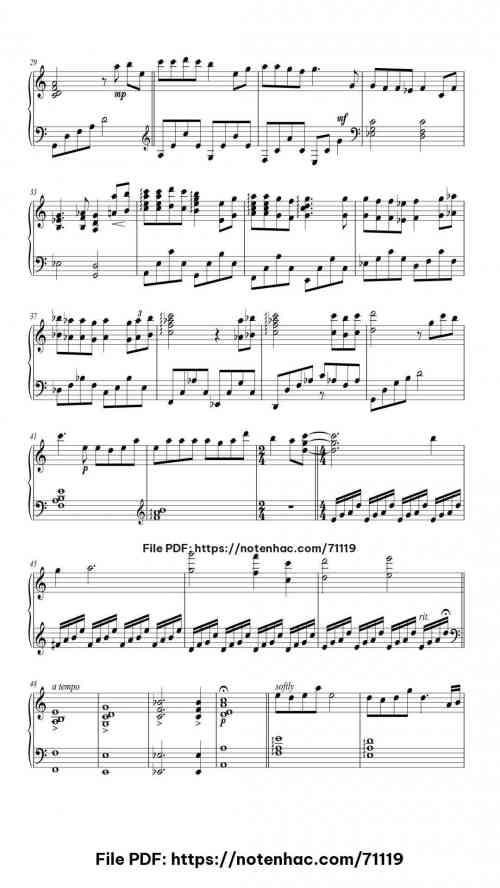 One Summer's Day piano sheet music free pdf