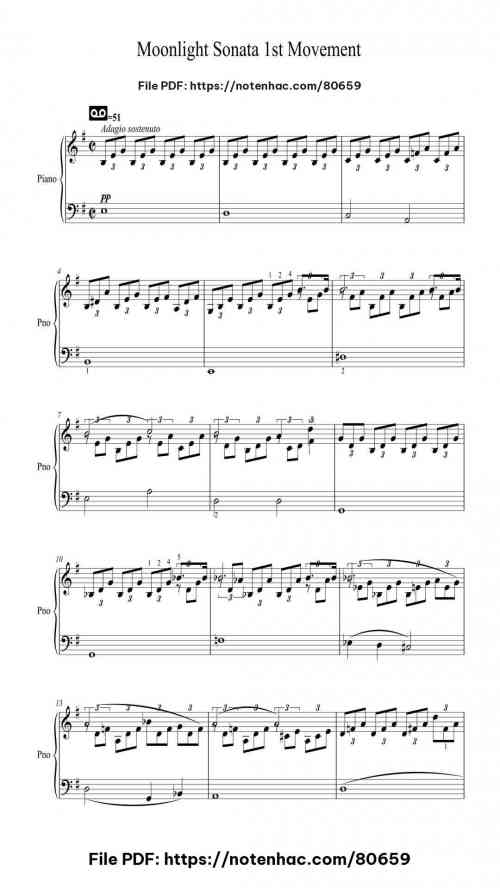 piano sonata no 14 in c sharp minor op 27 no 2 moonlight i adagio sostenuto 1