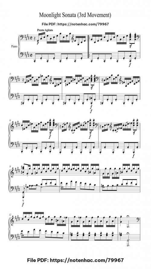piano sonata no 14 in c sharp minor op 27 no 2 moonlight iii presto agitato 1