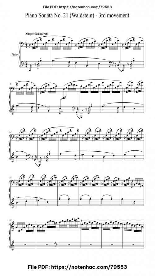Piano Sonata No. 21 (Waldstein) - 3rd movement by Ludwig van Beethoven Level Advanced