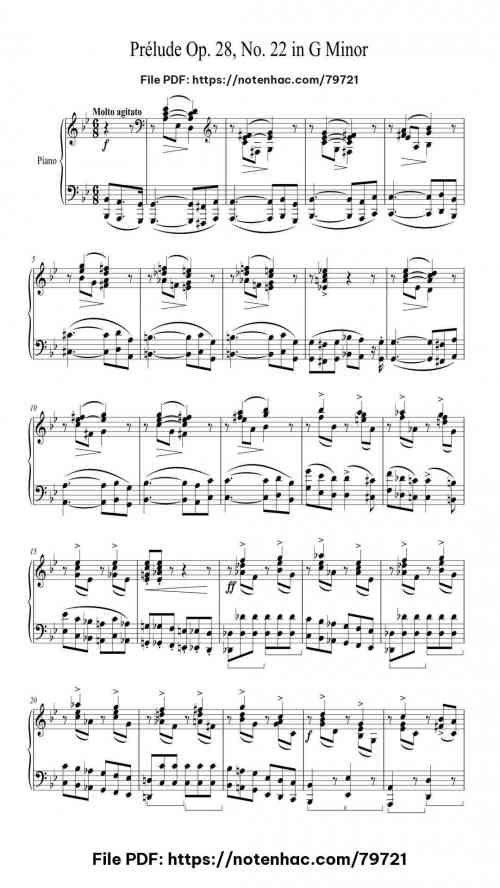 Prélude Op. 28, No. 22 in G Minor piano sheet music free pdf
