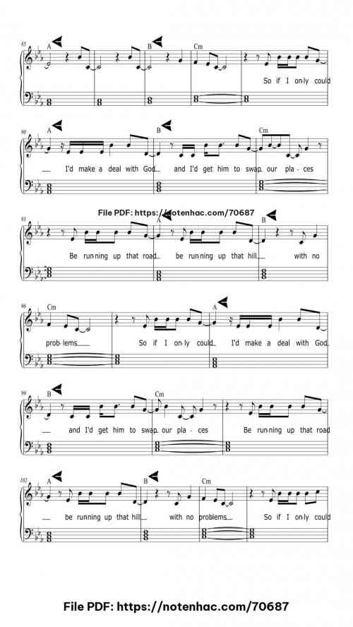 Running up that hill piano sheet music free pdf