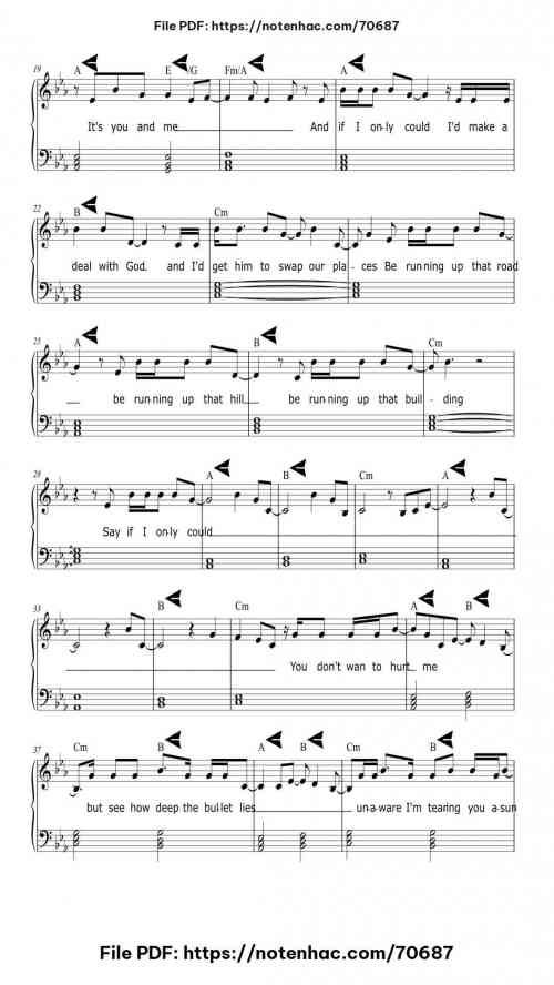 Running up that hill piano sheet music free pdf