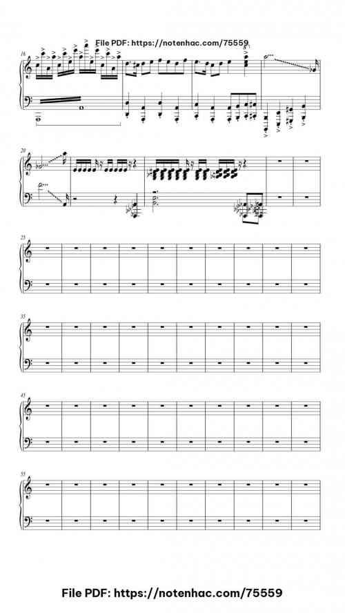 Rush E piano sheet music free pdf