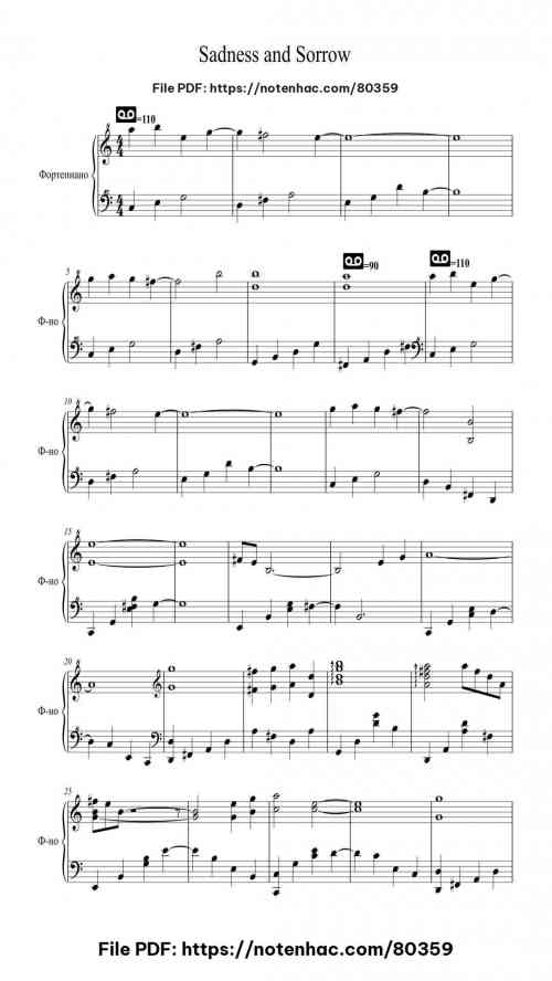 Sadness and Sorrow by Toshio Masuda Level Beginner