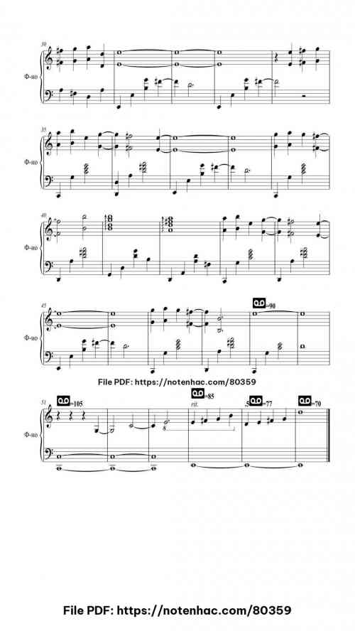 Sadness and Sorrow piano sheet music free pdf