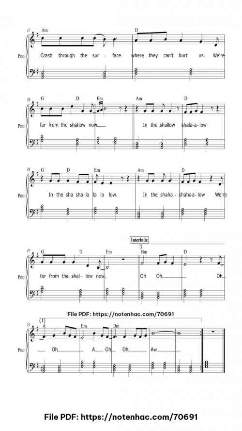 Shallow piano sheet music free pdf