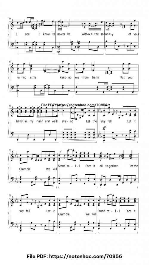 Skyfall piano sheet music free pdf