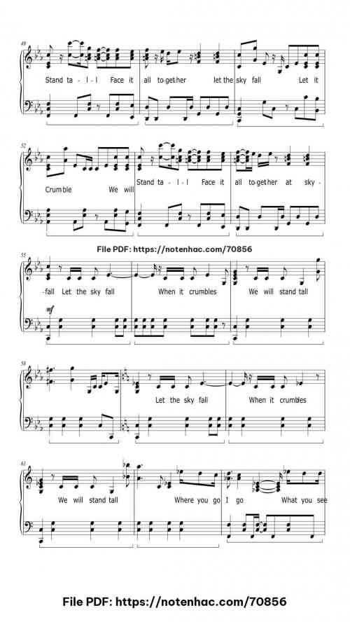 Skyfall piano sheet music free pdf