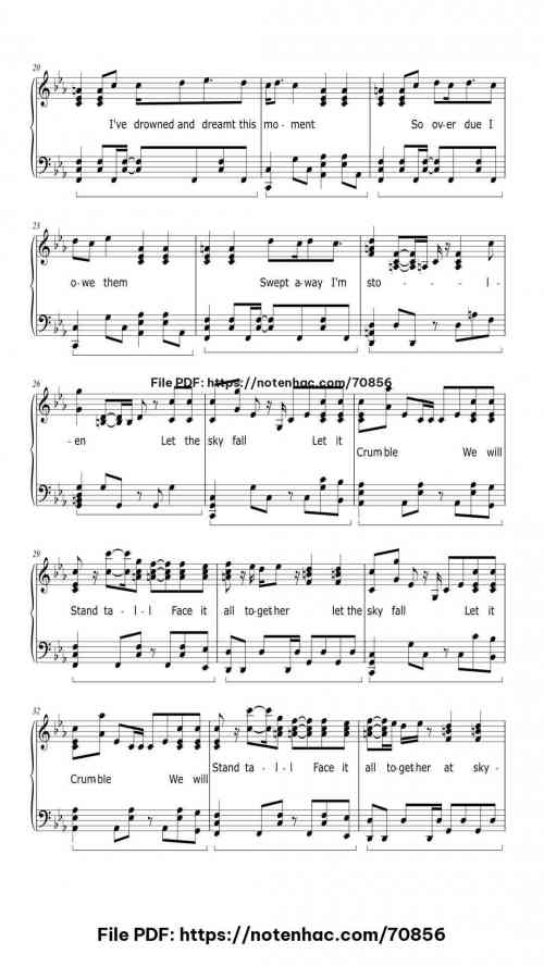 Skyfall piano sheet music free pdf