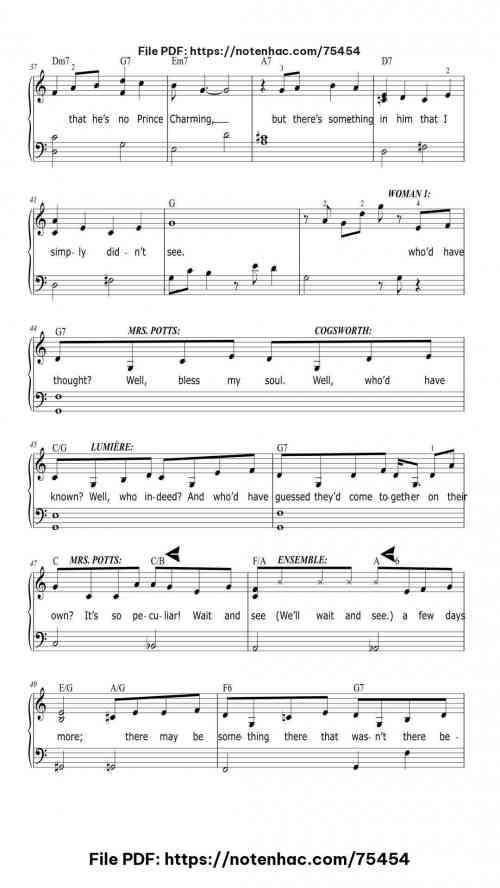 Something There (from Beauty And The Beast) piano sheet music free pdf