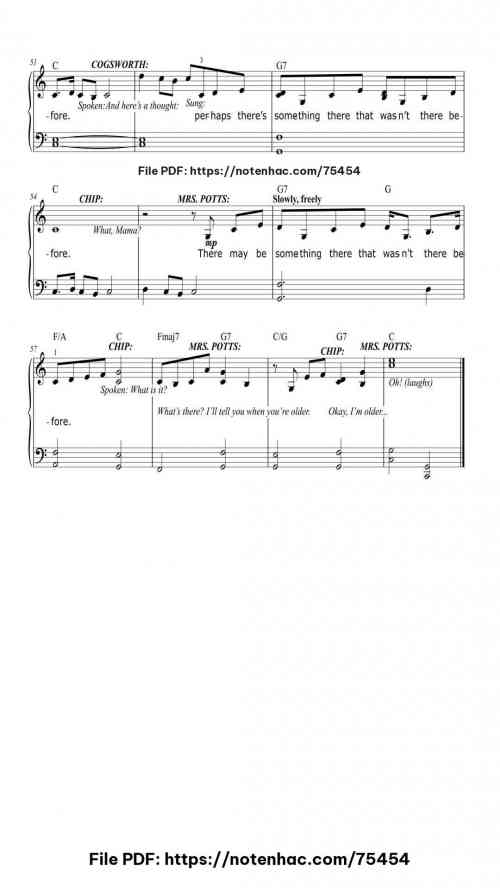 Something There (from Beauty And The Beast) piano sheet music free pdf