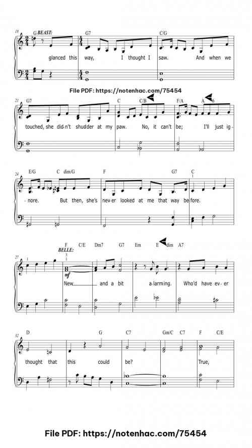 Something There (from Beauty And The Beast) piano sheet music free pdf