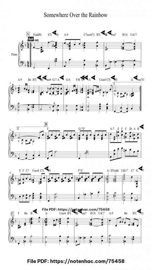 Somewhere Over the Rainbow by Harold Arlen Level Intermediate