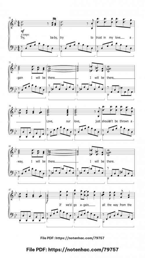 Still Loving You piano sheet music free pdf