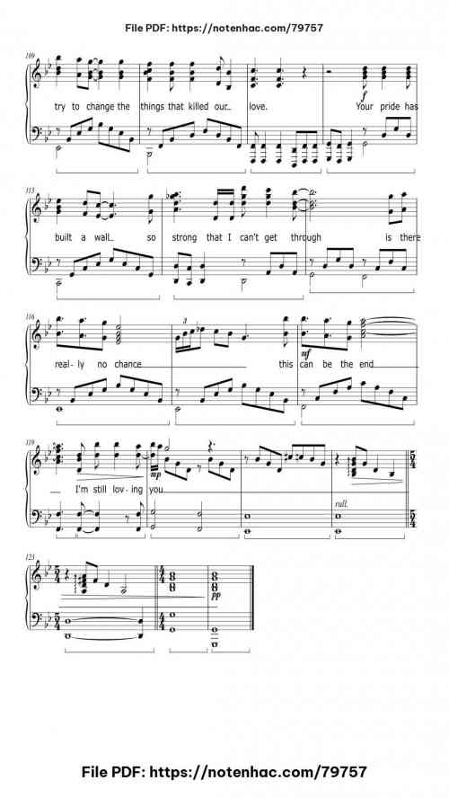 Still Loving You piano sheet music free pdf