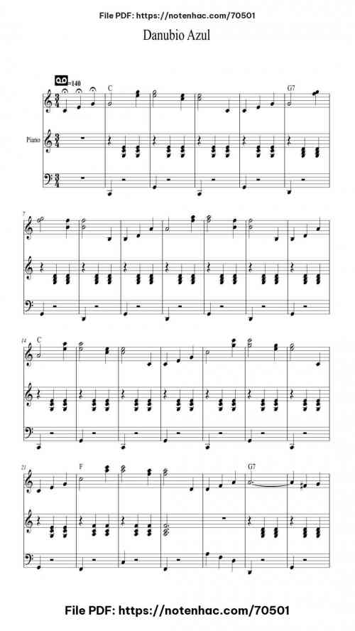 The Blue Danube, Op. 314 piano sheet music free pdf