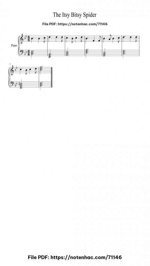 The Itsy Bitsy Spider piano sheet music free pdf