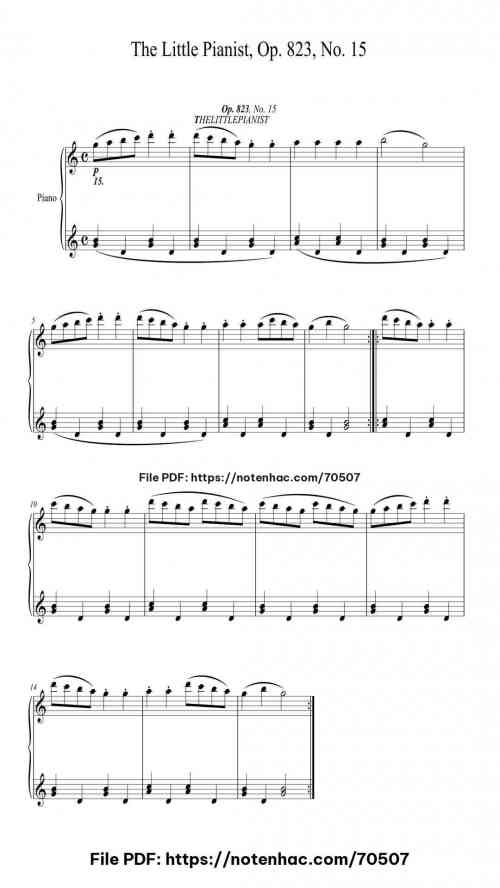 The Little Pianist, Op. 823, No. 15 - Carl Czerny piano sheet music free pdf