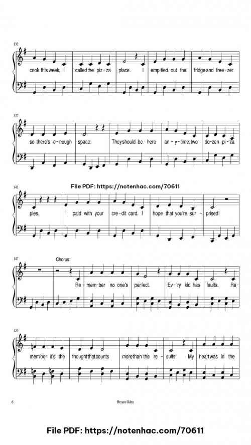 The Mother's Day Song piano sheet music free pdf