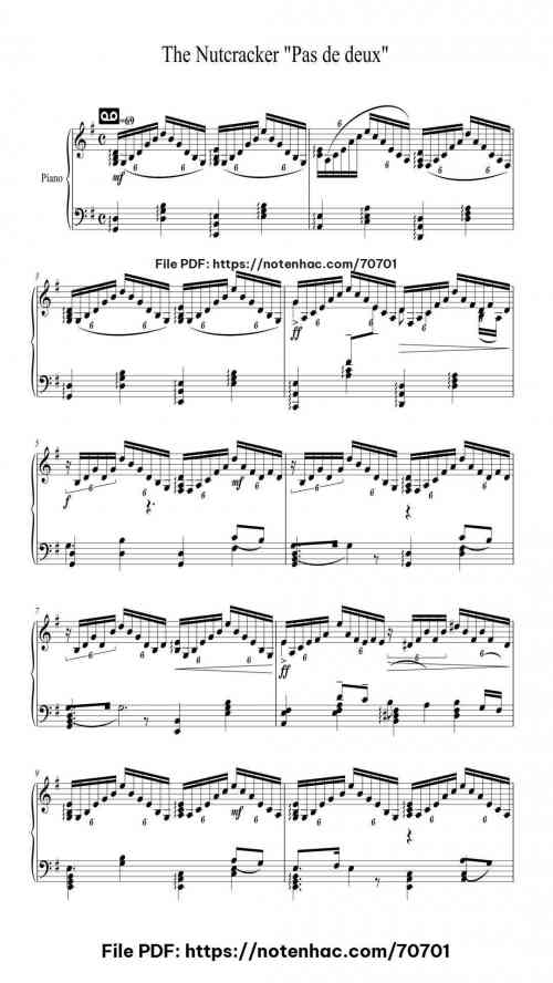 The Nutcracker, Op. 71: Pas de deux piano sheet music free pdf