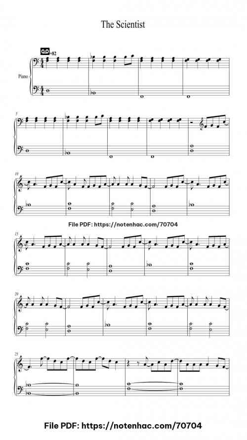 The Scientist piano sheet music free pdf