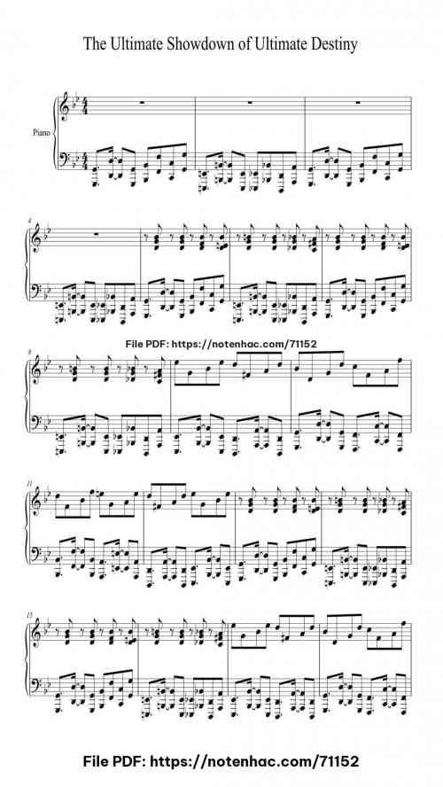 The Ultimate Showdown of Ultimate Destiny piano sheet music free pdf