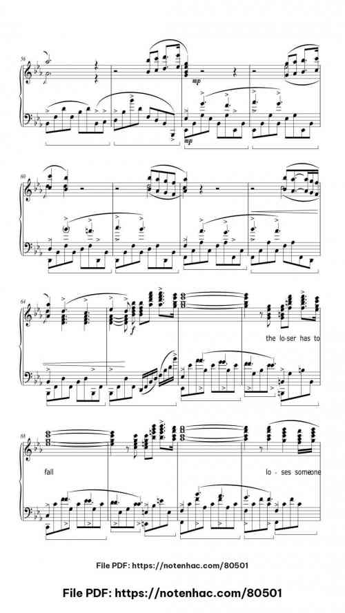 The Winner Takes It All by ABBA Level Intermediate 10 The Winner Takes It All piano sheet music free pdf
