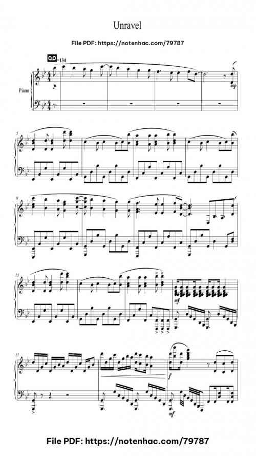 Tokyo Ghoul OP - Unravel by TK from Ling Tosite Sigure Level Mid-Advanced 8 Tokyo Ghoul OP - Unravel piano sheet music free pdf