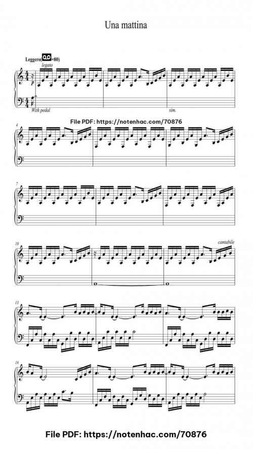 Una mattina piano sheet music free pdf