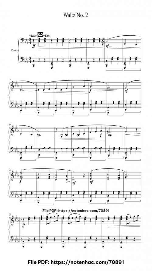Waltz No. 2 from Suite for Variety Orchestra by Dmitri Shostakovich Level Intermediate