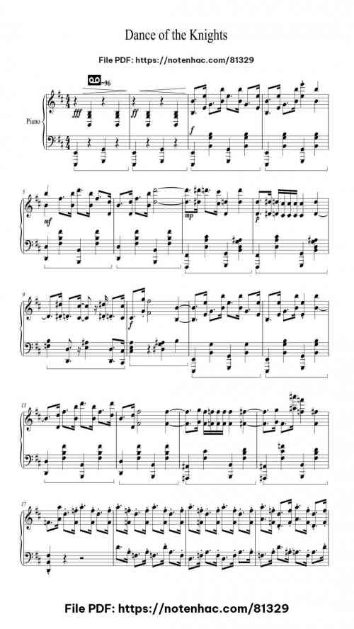 Dance of the Knights (Transcription for piano solo) by Sergei Prokofiev Level Intermediate
