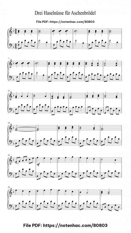Drei Haselnüsse Für Aschenbrödel by Karel Svoboda Level Beginner