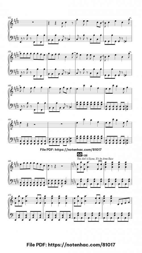 Fall Out Boy Medley piano sheet music free pdf