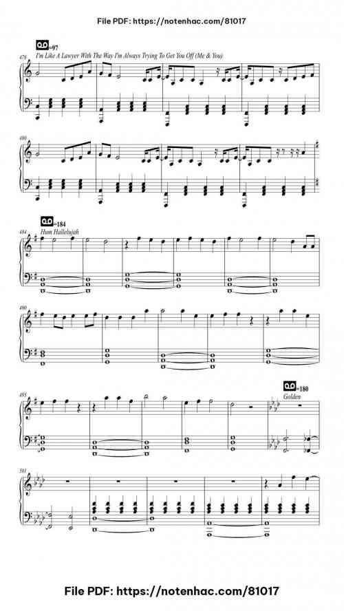 Fall Out Boy Medley piano sheet music free pdf