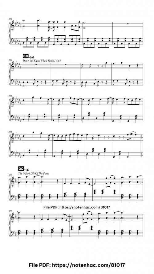 Fall Out Boy Medley piano sheet music free pdf